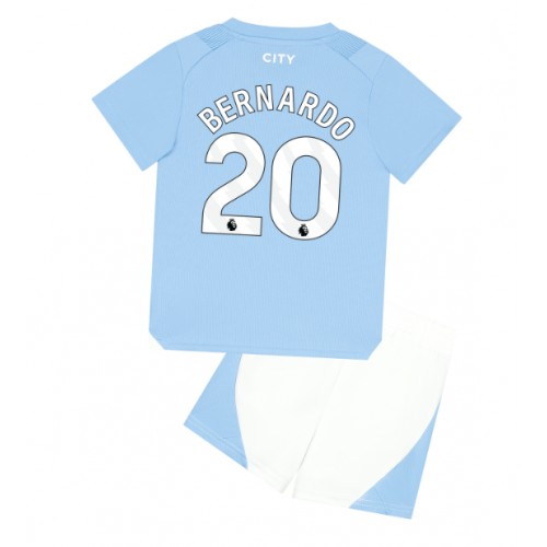 Otroški Nogometni dresi Manchester City Bernardo Silva #20 Domači 2023-24 Kratek Rokav (+ Kratke hlače)